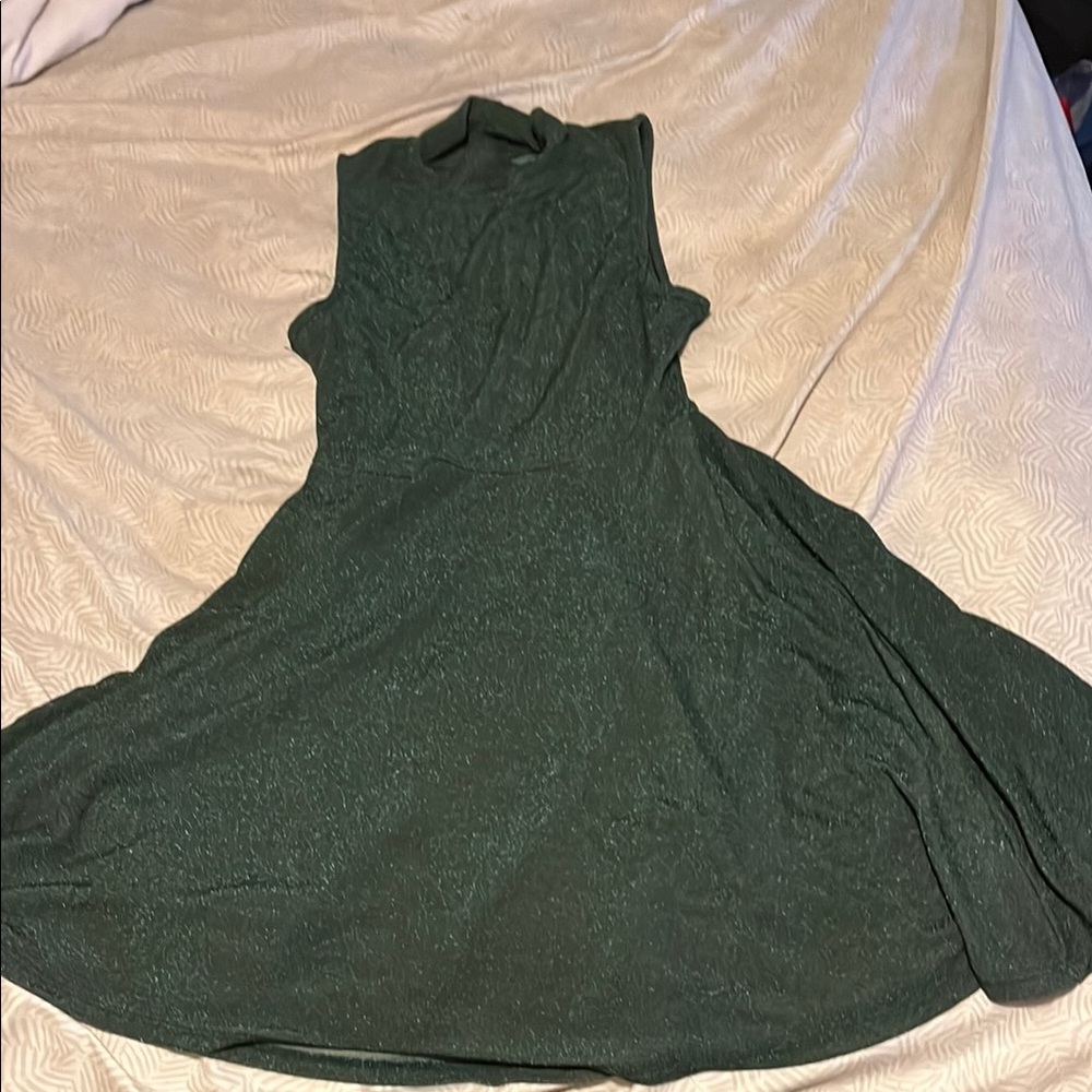 Wild Fable Green Sleeveless Mock Neck Midi Dress